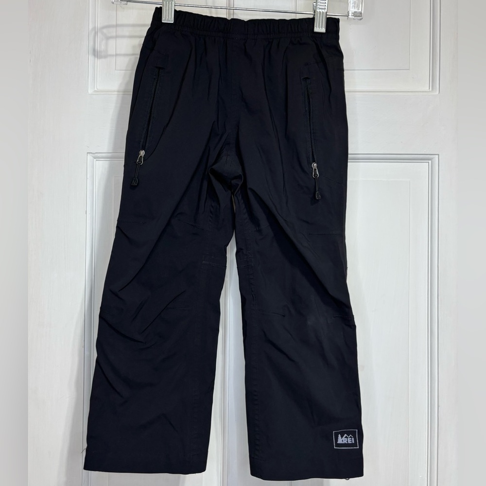 REI Co-op Rainwall Boys Kids Sz 4-5 (xxs) Waterproof Rain Pants Black